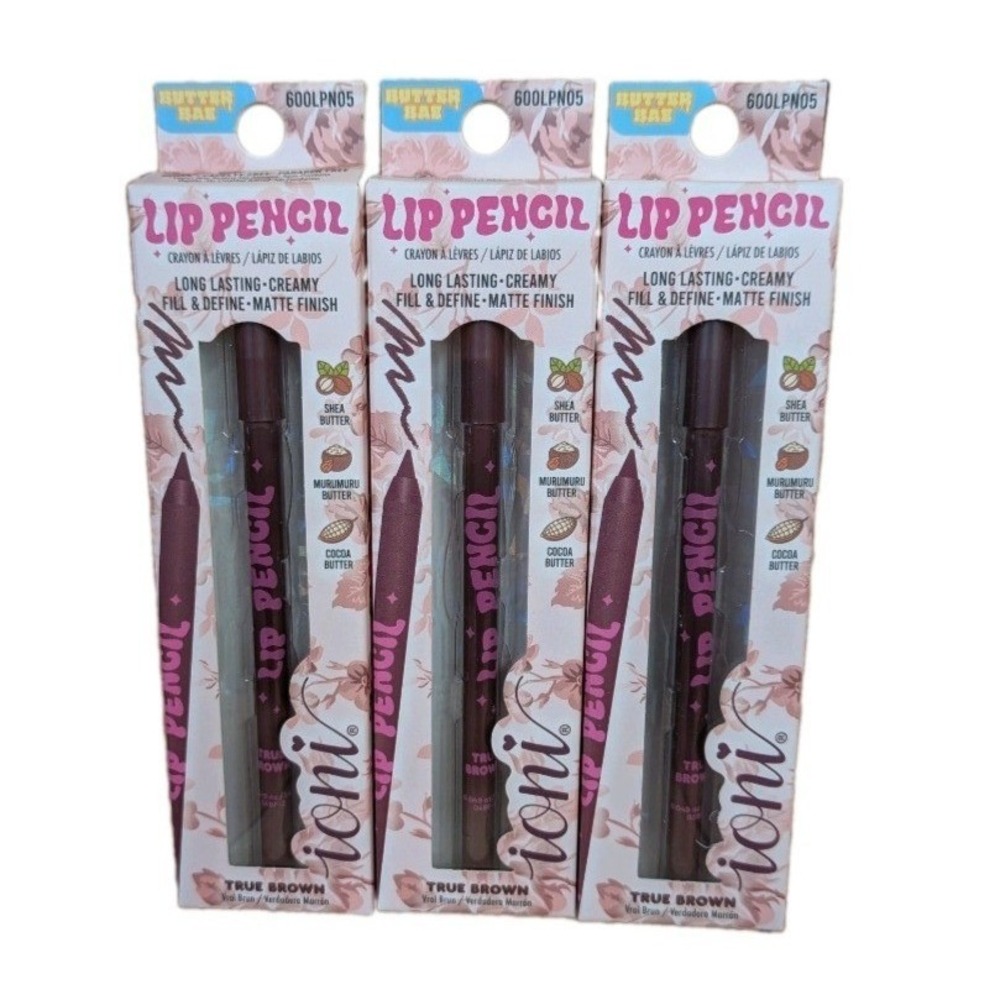 3 PK Ioni Butter Bae Lip Pencil True Brown Matte Creamy